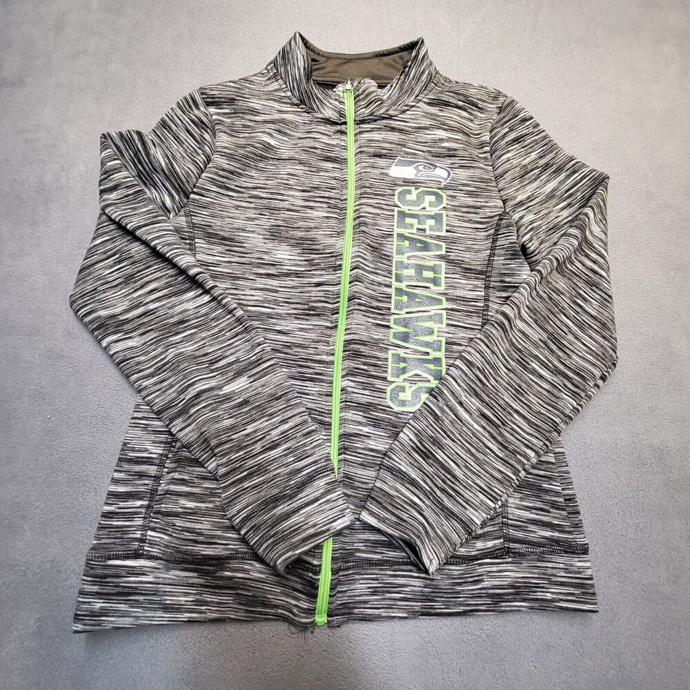 NFL Apparel Seattle Seahawks Jacket Girls L Full Zip Long Sleeve Football